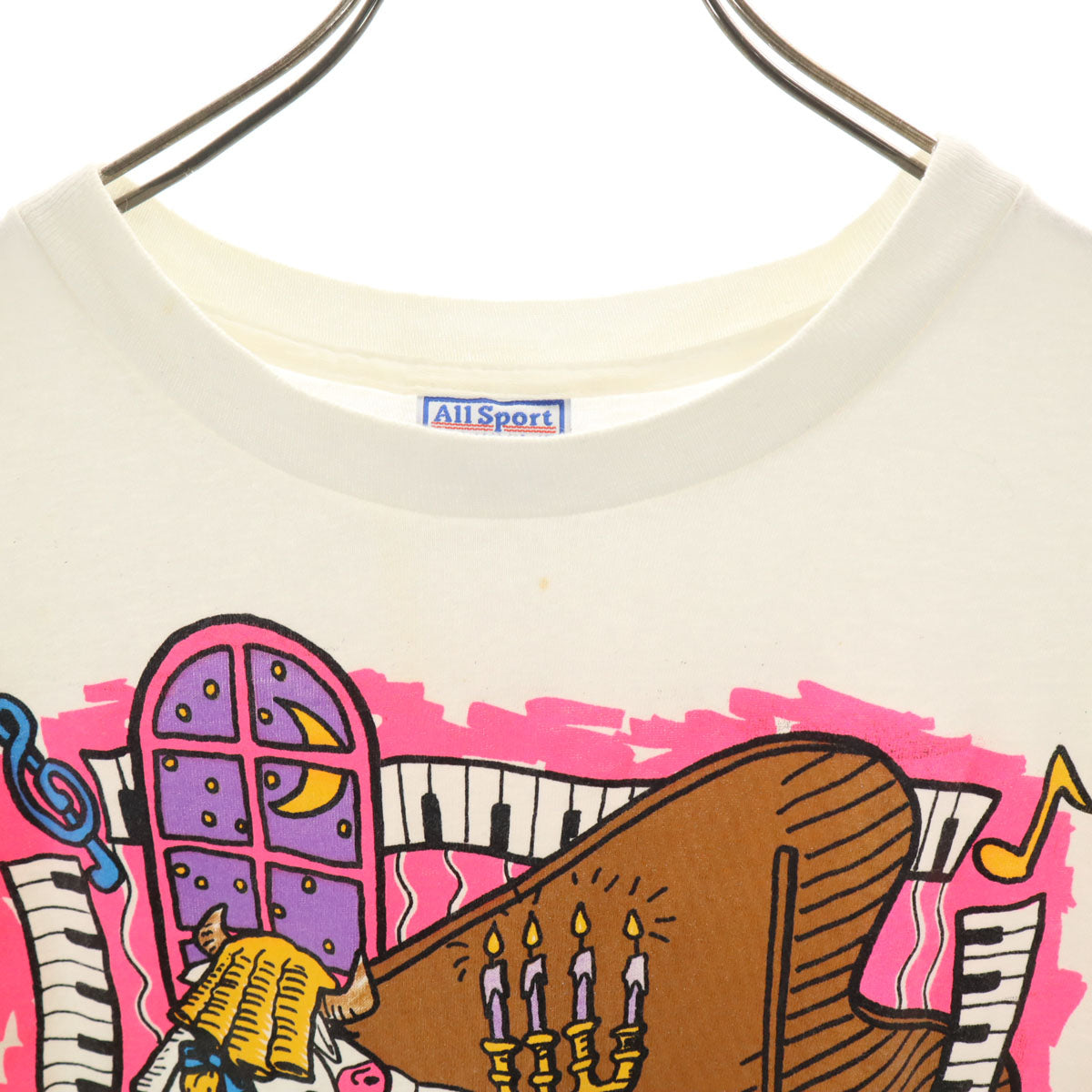 ALL SPORTS オールスポーツ 90s USA製 オールド 牛 半袖 Tシャツ M ホワイト シングルステッチ アニマル メンズ