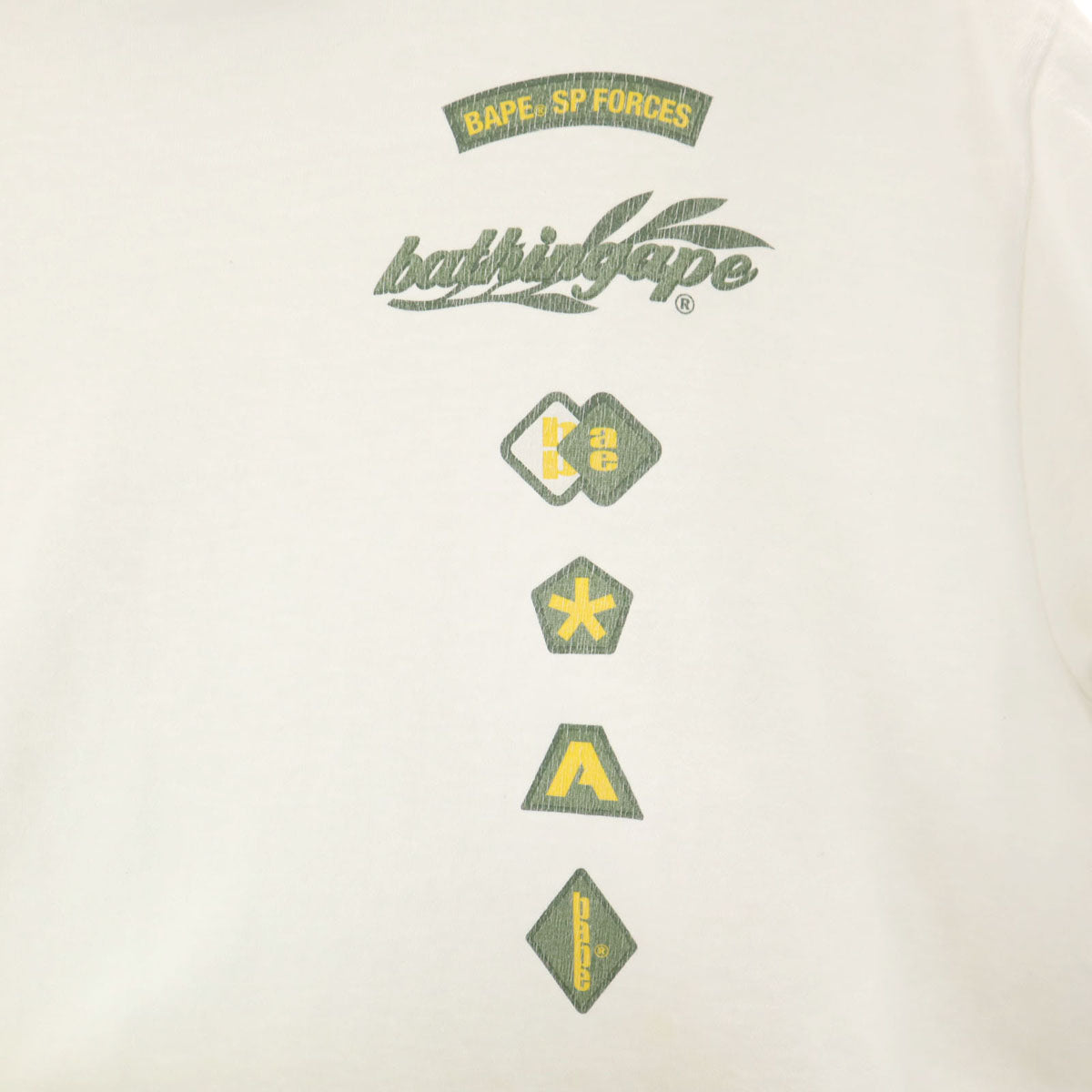 BAPE ベイプ 日本製 半袖 Tシャツ M ホワイト アベイシングエイプ メンズ