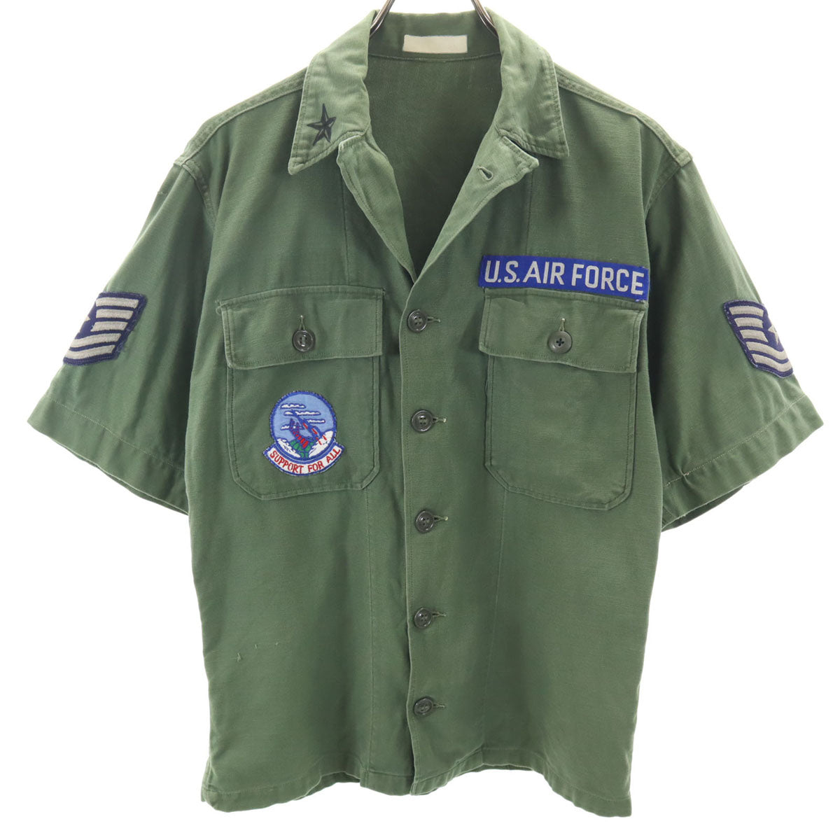 U.S.AIR FORCE 半袖 ミリタリーシャツ カーキ メンズ
