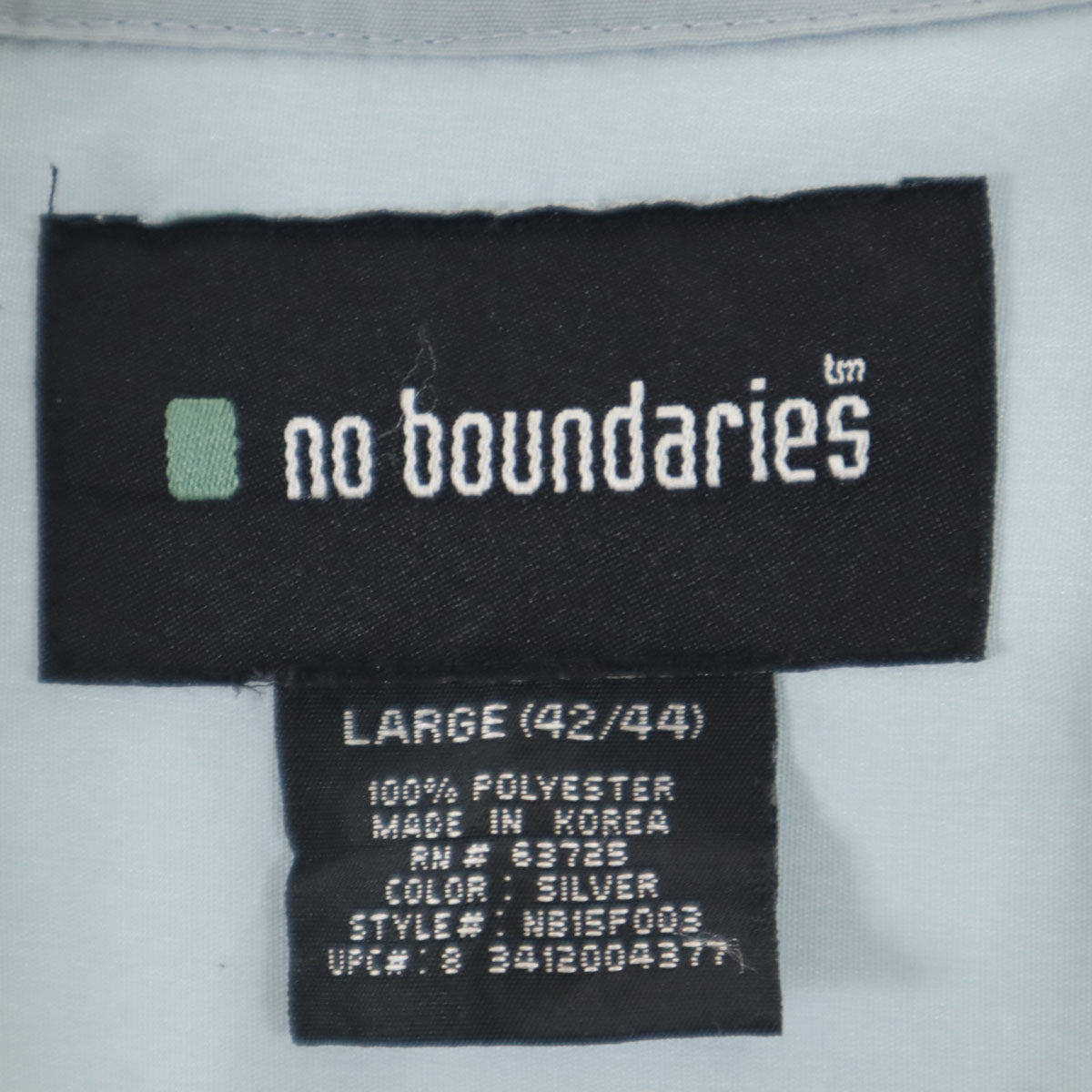 no boundaries ノーバウンダリーズ ファイヤーパターン 半袖 オープンカラーシャツ L グレー メンズ