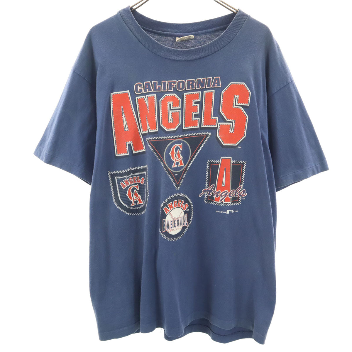 TEAM RATED 90s USA製 オールド California Angels 半袖 Tシャツ L ネイビー シングルステッチ メンズ