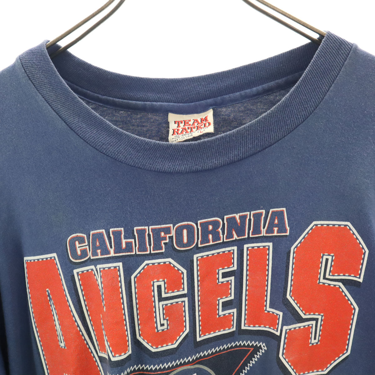TEAM RATED 90s USA製 オールド California Angels 半袖 Tシャツ L ネイビー シングルステッチ メンズ