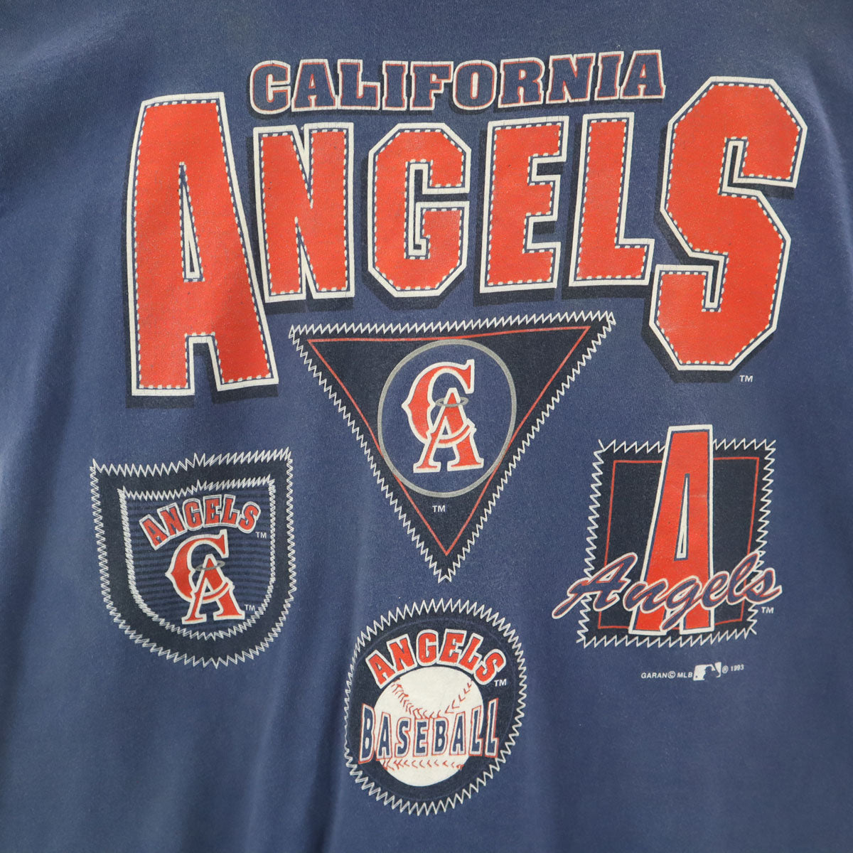TEAM RATED 90s USA製 オールド California Angels 半袖 Tシャツ L ネイビー シングルステッチ メンズ