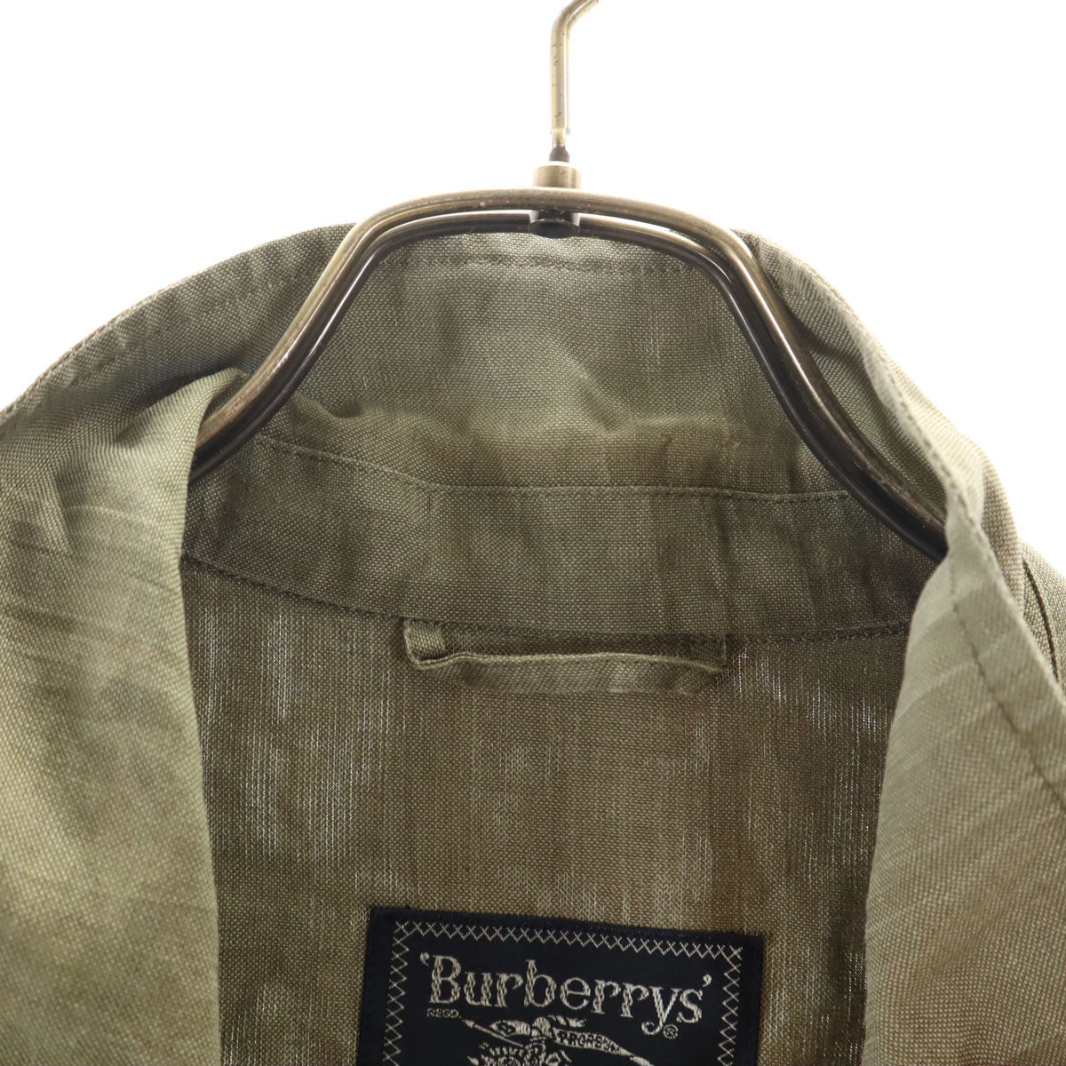 Burberrys バーバリーズ 90s リネン オールド 半袖 ミリタリーシャツ L オリーブ系 メンズ