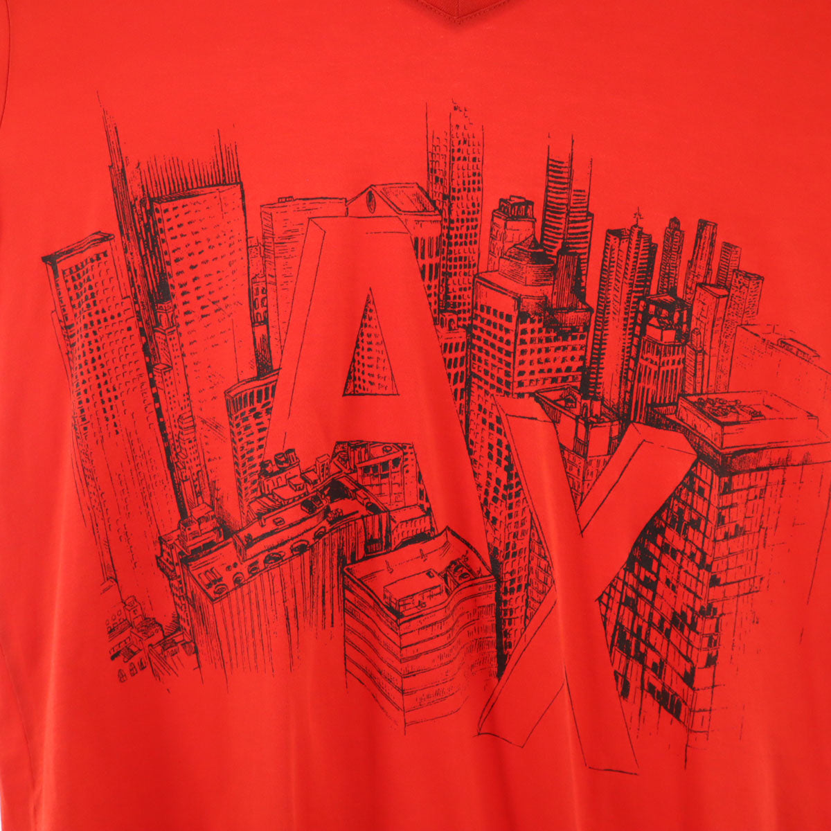 ARMANI EXCHANGE アルマーニエクスチェンジ 半袖 Vネック Tシャツ L レッド メンズ