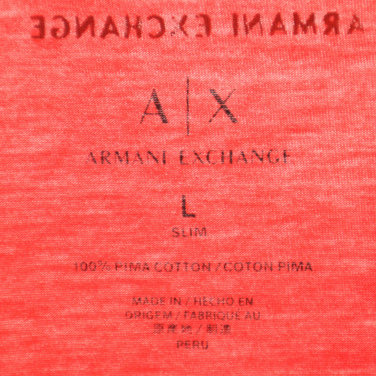 ARMANI EXCHANGE アルマーニエクスチェンジ 半袖 Vネック Tシャツ L レッド メンズ