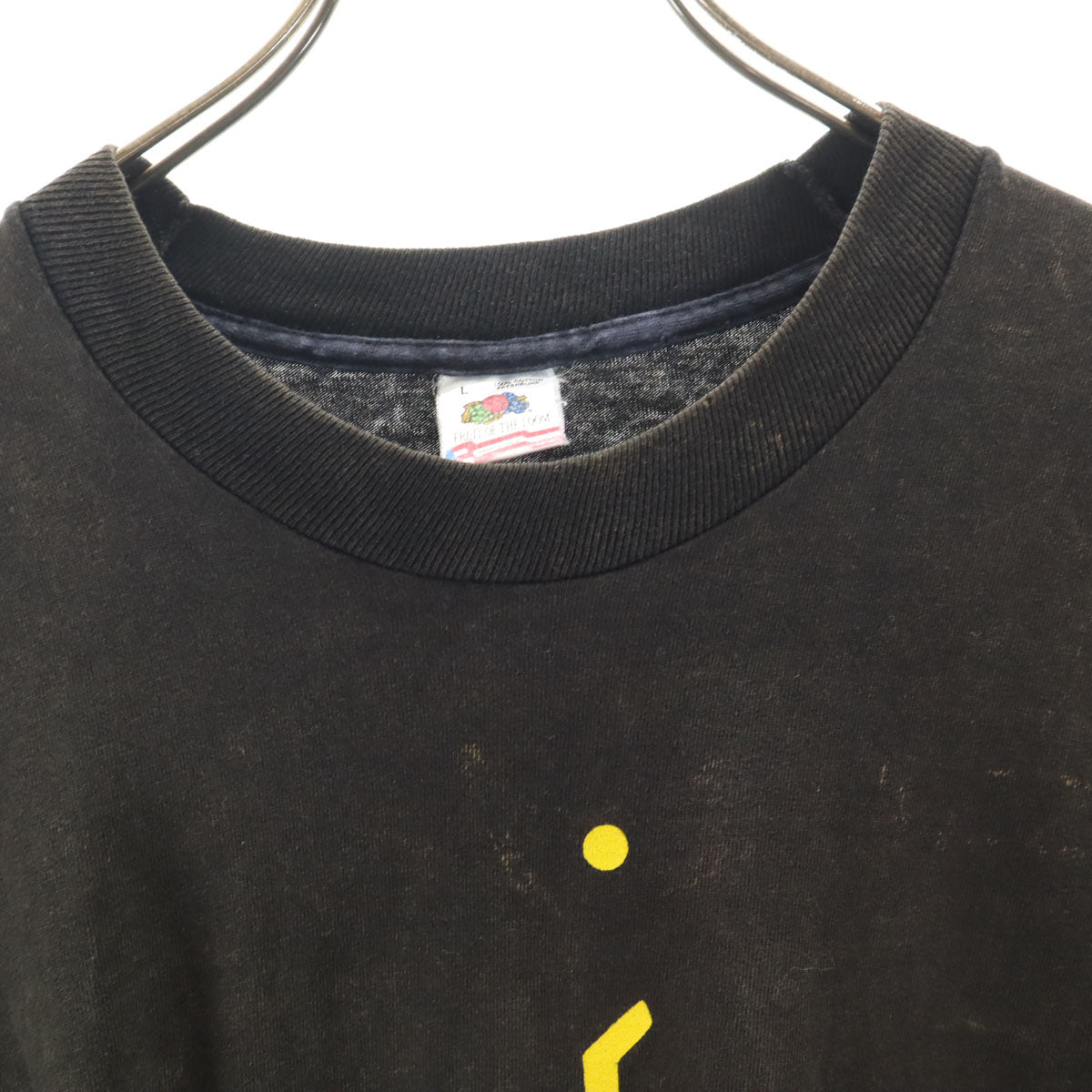 FRUIT OF THE LOOM フルーツオブザルーム 90s USA製 オールド 半袖 シングルステッチ Tシャツ L ブラック系 メンズ