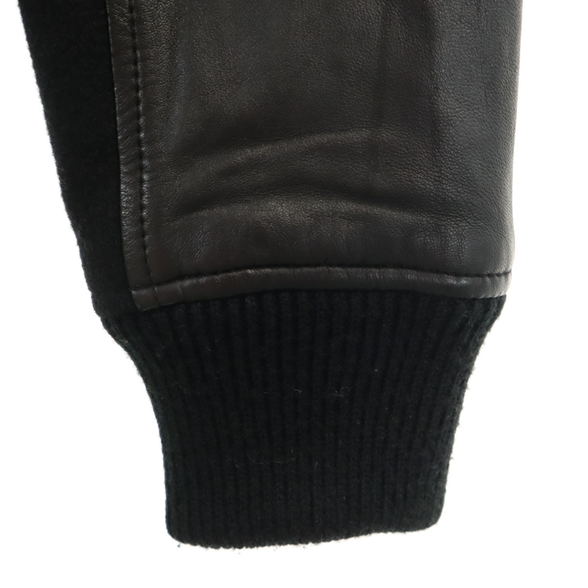 ARMANI EXCHANGE アルマーニエクスチェンジ 羊革レザー切替 フーデッド スタジャン S ブラック メンズ