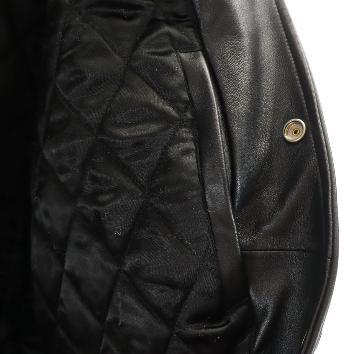 Supreme シュプリーム 20FW スマーフ コラボ 羊革レザー バーシティ ジャケット L ブラック x The Smurfs 中綿 メンズ