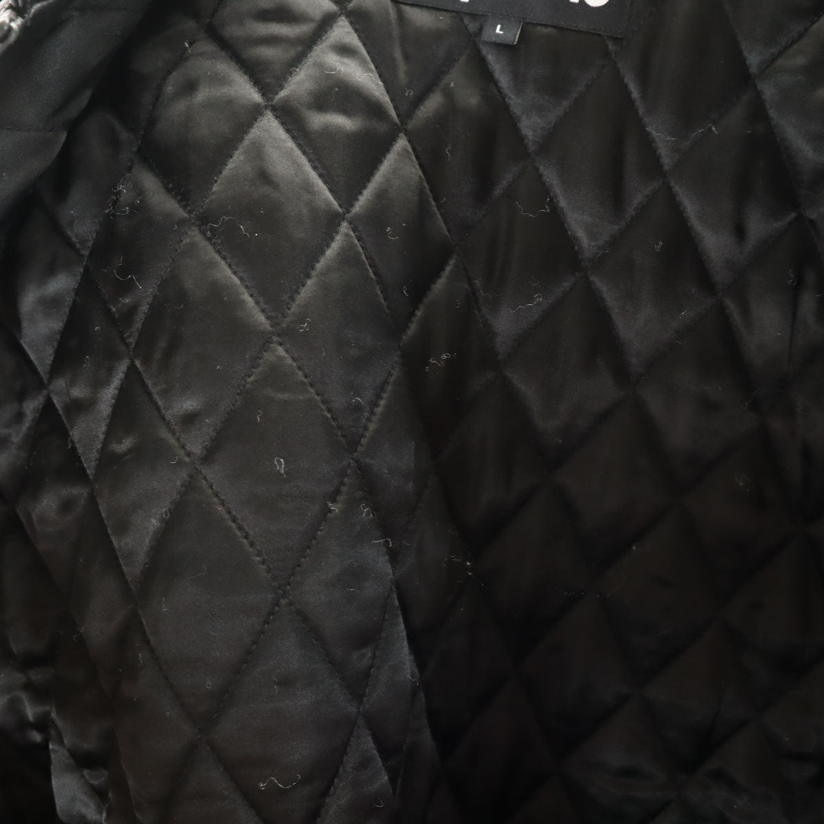 Supreme シュプリーム 20FW スマーフ コラボ 羊革レザー バーシティ ジャケット L ブラック x The Smurfs 中綿 メンズ