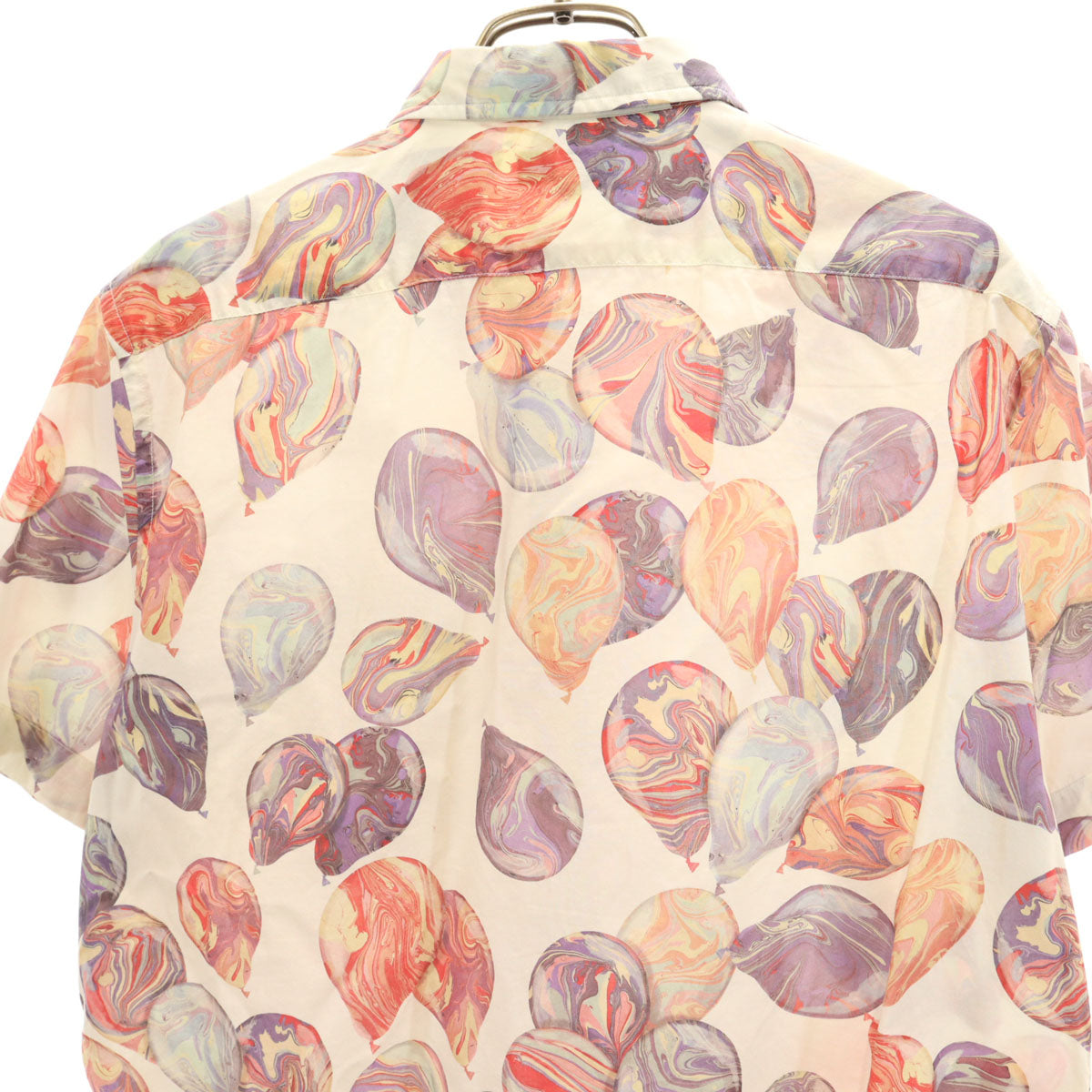 PAUL SMITH COLLECTION ポールスミスコレクション 日本製 風船柄 半袖 コットンシャツ M アイボリー メンズ