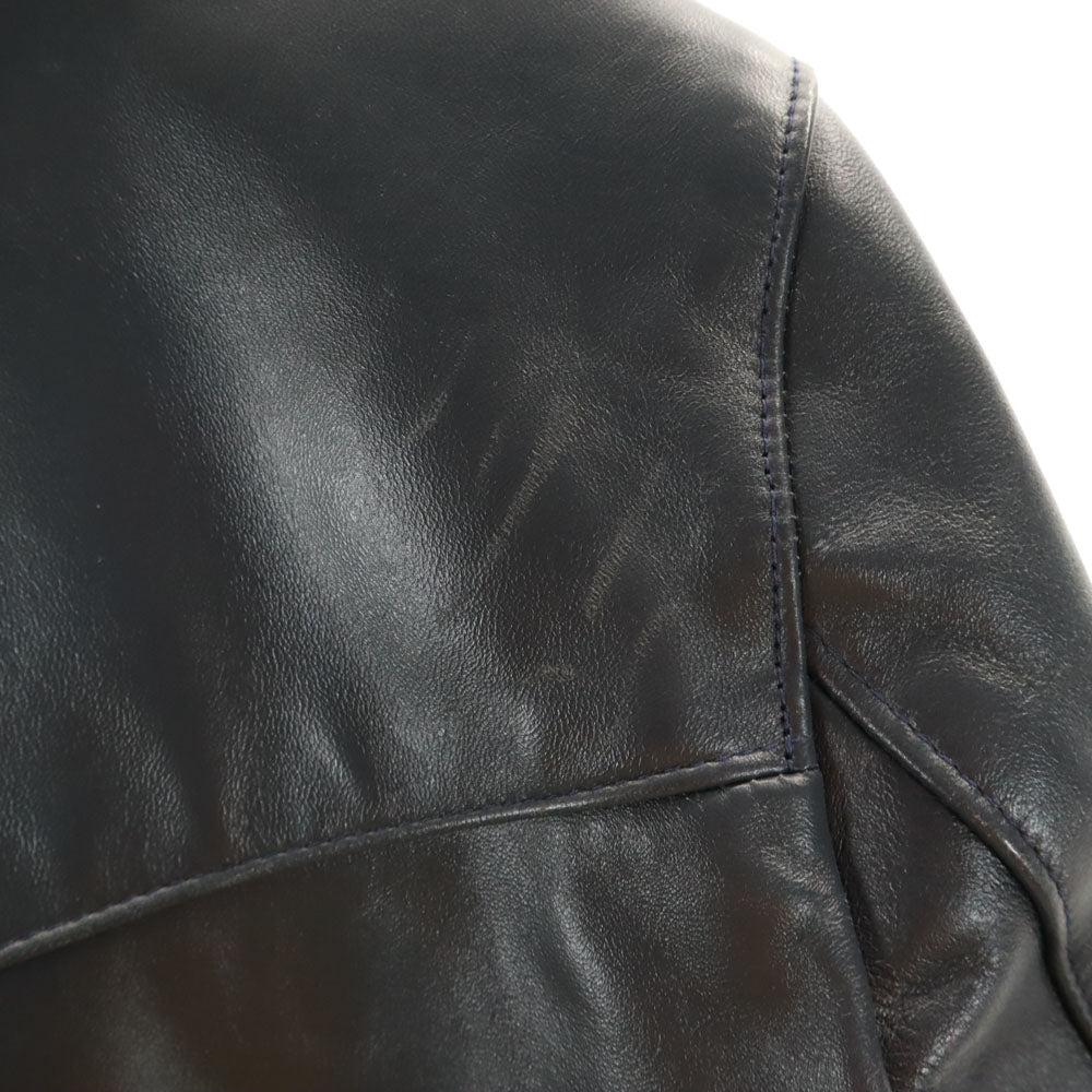 Lewis Leathers ルイスレザー ライトニング391 イングランド製 ダブルライダースジャケット 36 ネイビー Lightning#391 メンズ