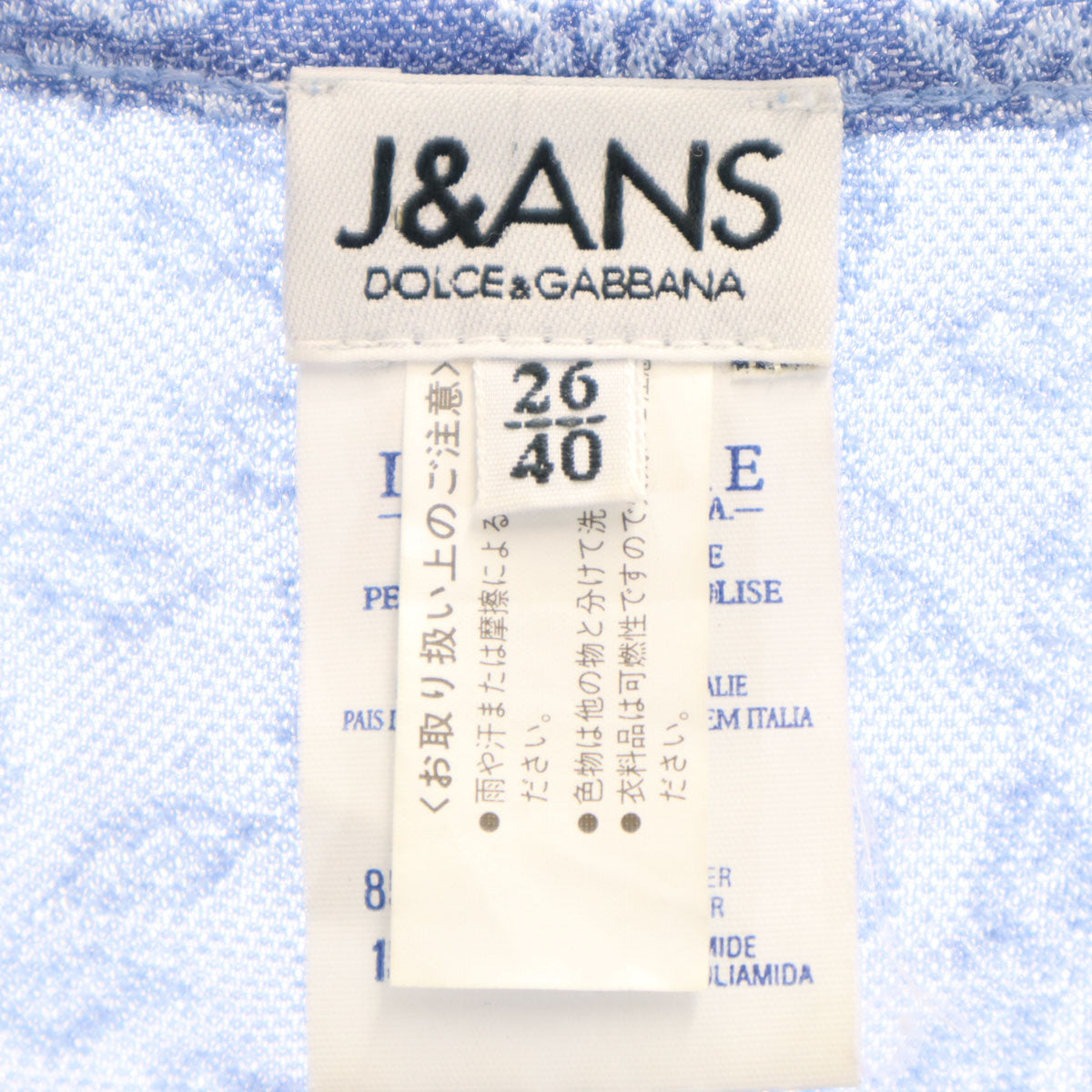 J&ANS DOLCE&GABBANA ジェイ&アンズ ドルチェ&ガッバーナ イタリア製 バラ柄 半袖 シアー ワンピース 26-40 ブルー レディース