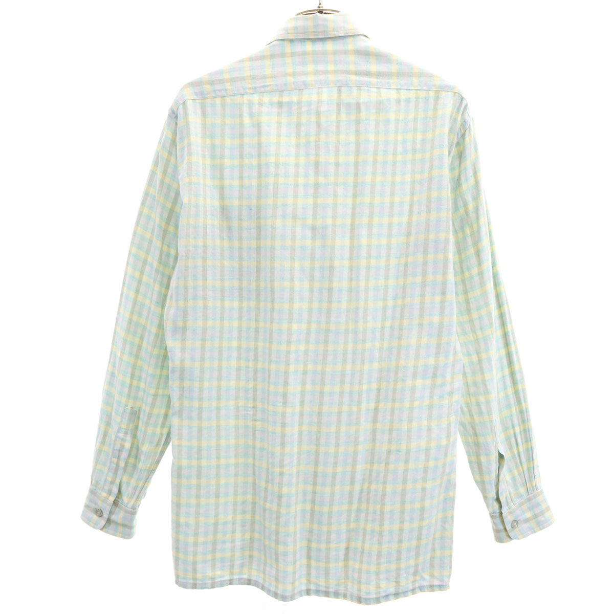 Christian Dior MONSIEUR クリスチャンディオール ムッシュ 90s オールド チェック柄 長袖 シャツ M 水色 メンズ
