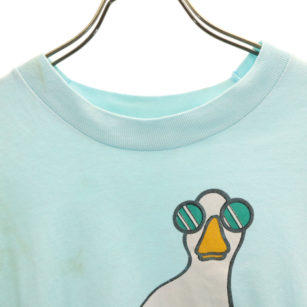 FRUIT OF THE LOOM フルーツオブザルーム 90s USA製 オールド ダック 半袖 Tシャツ L 水色 シングルステッチ メンズ