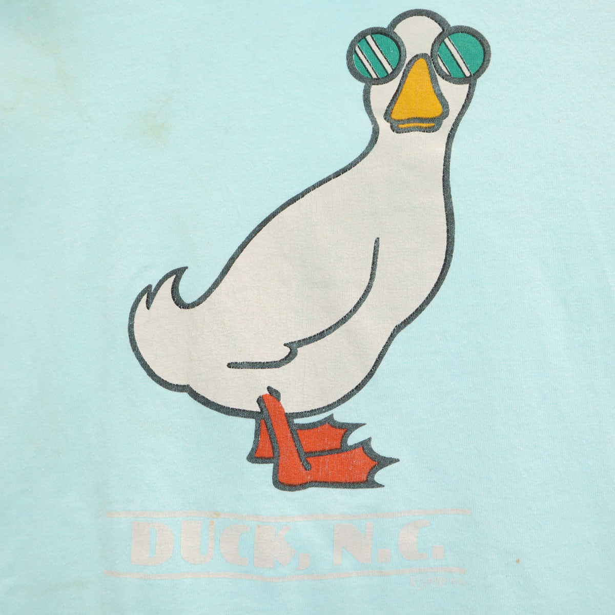 FRUIT OF THE LOOM フルーツオブザルーム 90s USA製 オールド ダック 半袖 Tシャツ L 水色 シングルステッチ メンズ