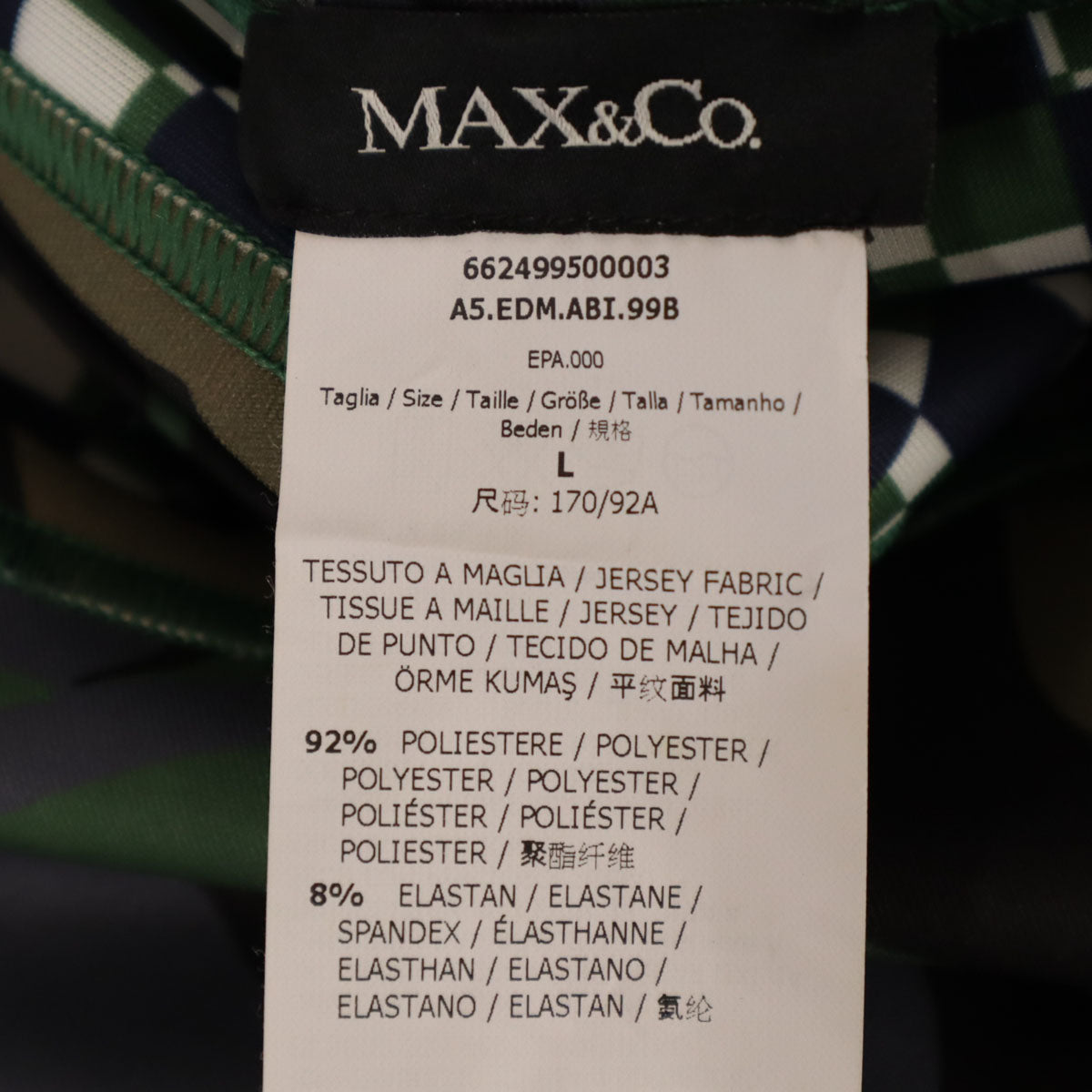 MAX&CO マックスアンドコー 未使用 総柄 ノースリーブ ワンピース L グリーン系 レディース