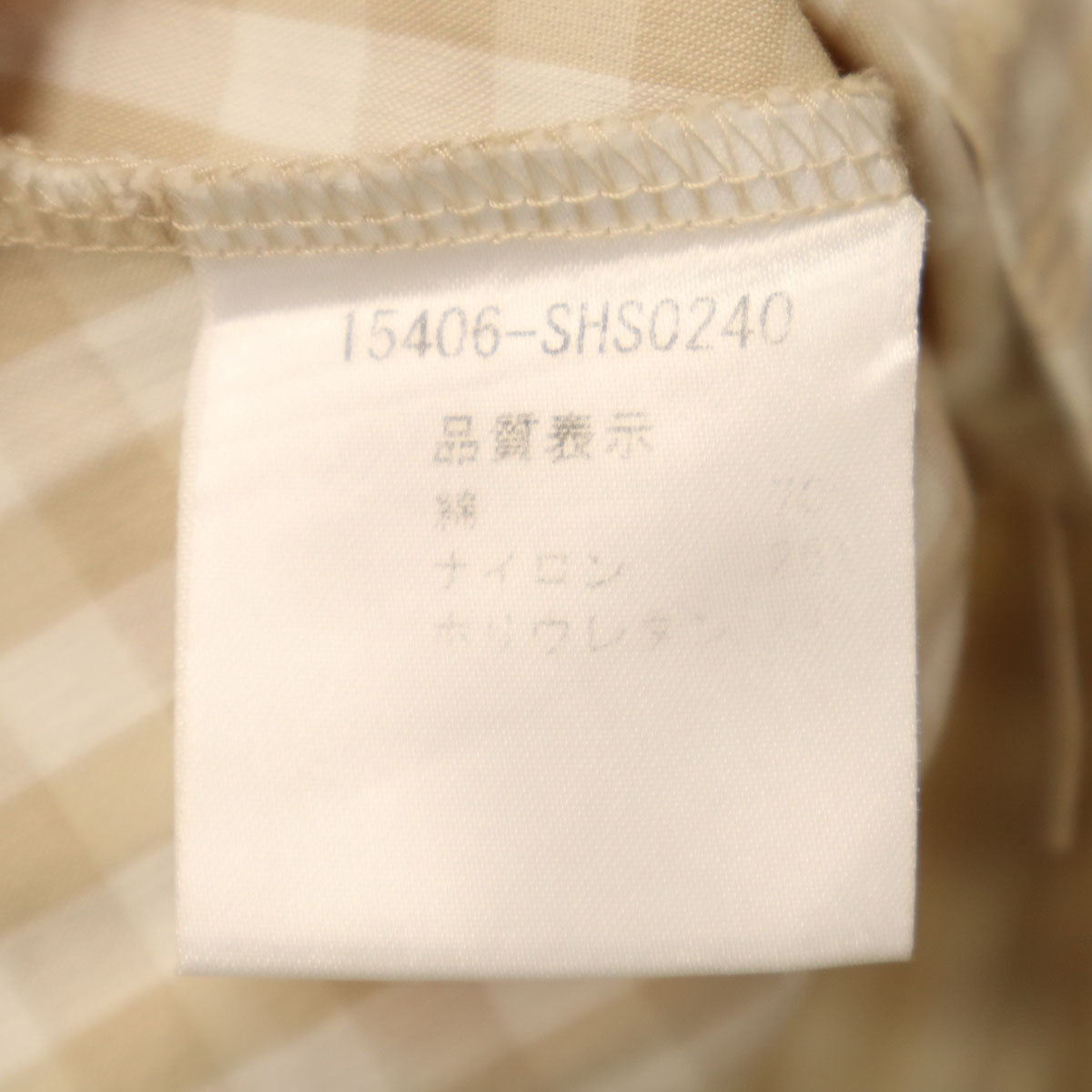 FOXEY NEW YORK フォクシーニューヨーク 日本製 チェック柄 ノースリーブ シャツ ベージュ レディース