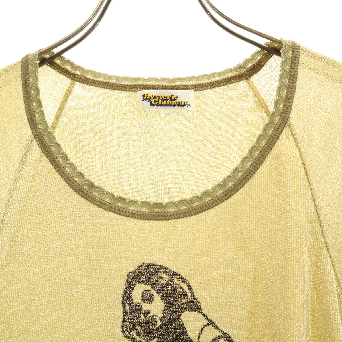 HYSTERIC GLAMOUR ヒステリックグラマー 半袖 ラメ ニット FREE ゴールド レディース