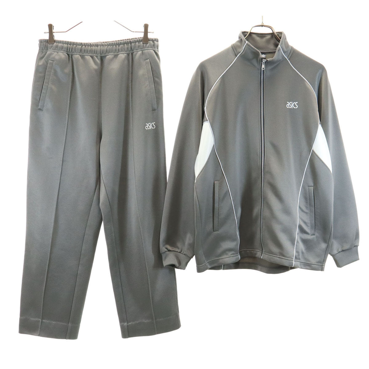 asics アシックス トレーニング ジャージジャケット 上下 セットアップ M グレー メンズ