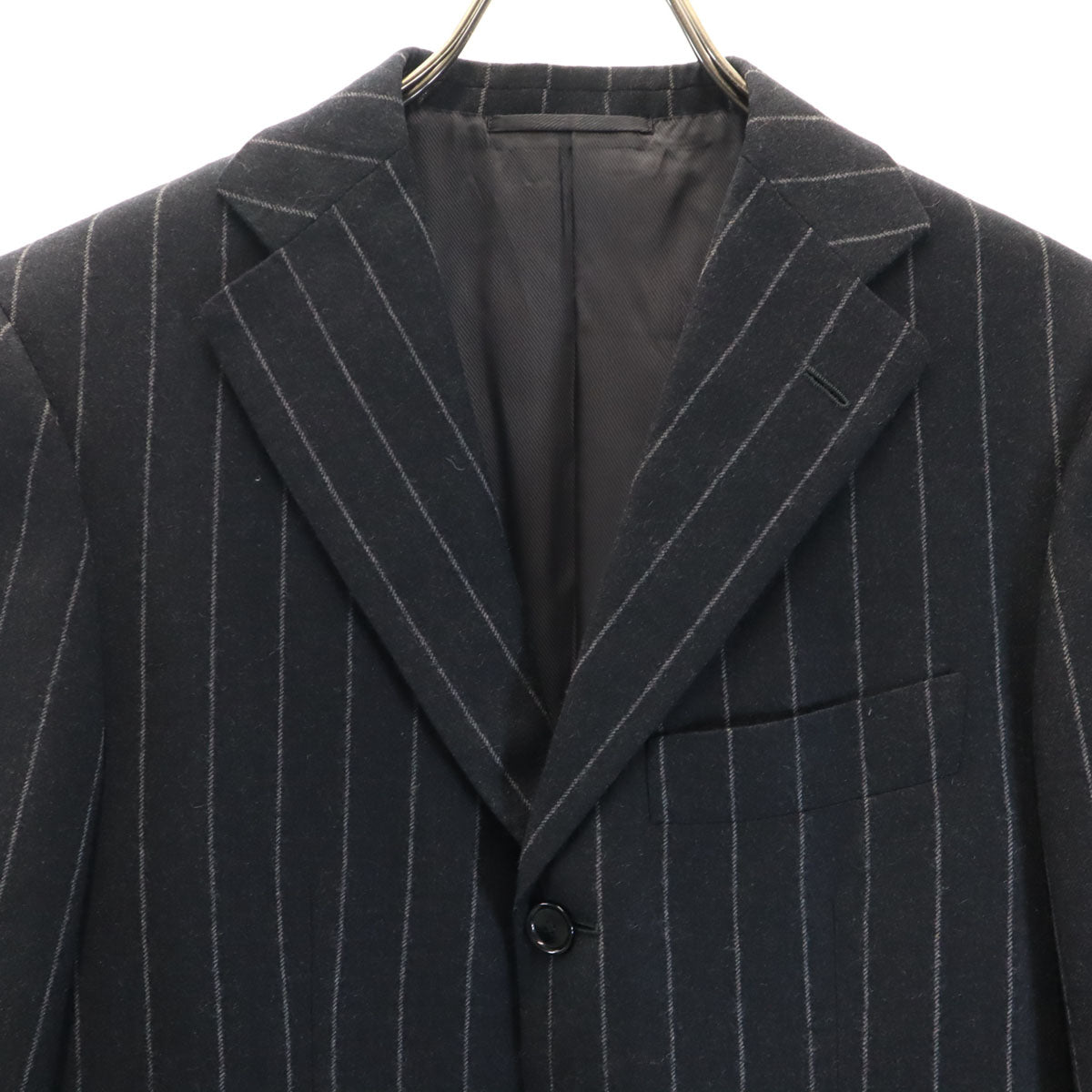 UNITED ARROWS ユナイテッドアローズ ソブリン ウール100% ストライプ柄 スーツ 上下 セットアップ 42 黒系 SOVEREIGN メンズ