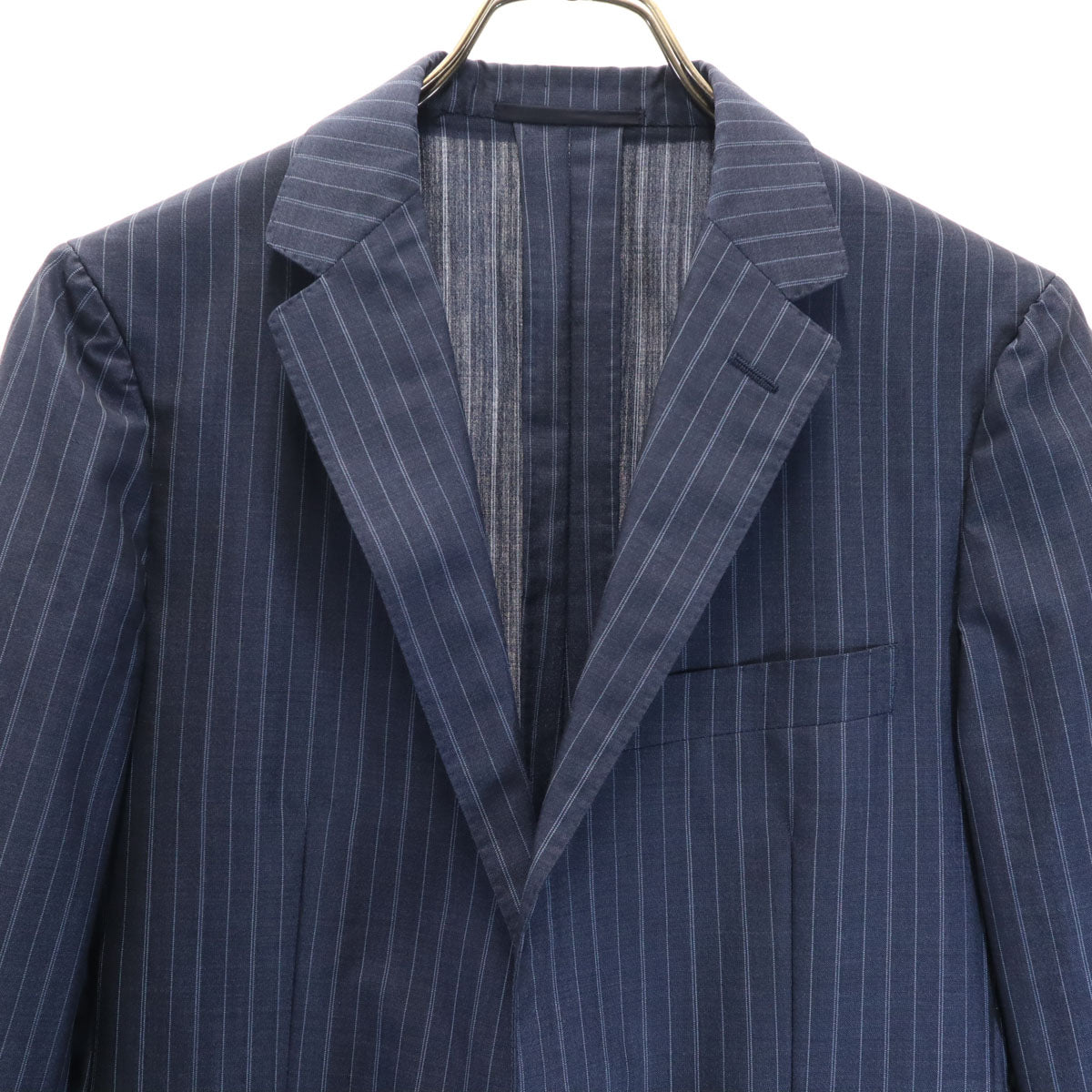 UNITED ARROWS ユナイテッドアローズ ウールブレンド ストライプ柄 スーツ 上下 セットアップ 42 ネイビー メンズ
