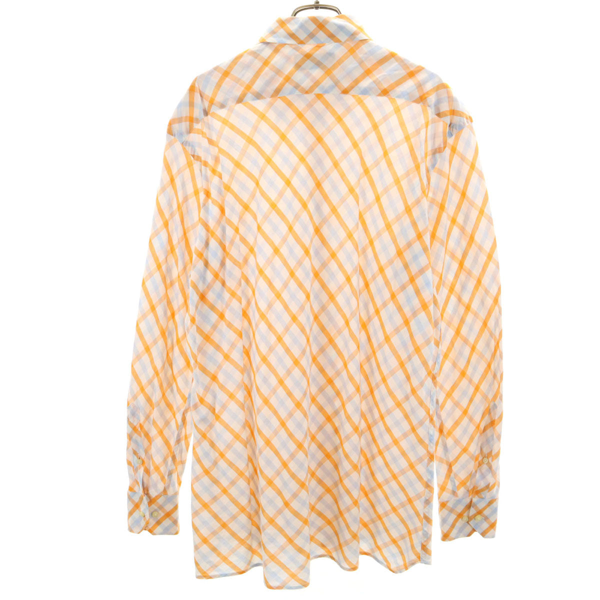 ETRO エトロ イタリア製 チェック柄 長袖 ボタンダウンシャツ 43 ホワイト メンズ