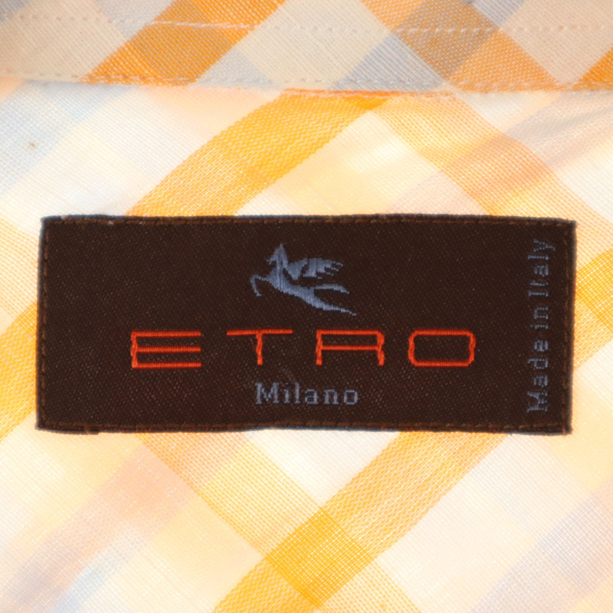 ETRO エトロ イタリア製 チェック柄 長袖 ボタンダウンシャツ 43 ホワイト メンズ