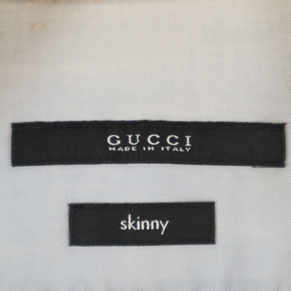 GUCCI グッチ イタリア製 長袖 スキニー ボタンダウンシャツ 38 ベージュ メンズ