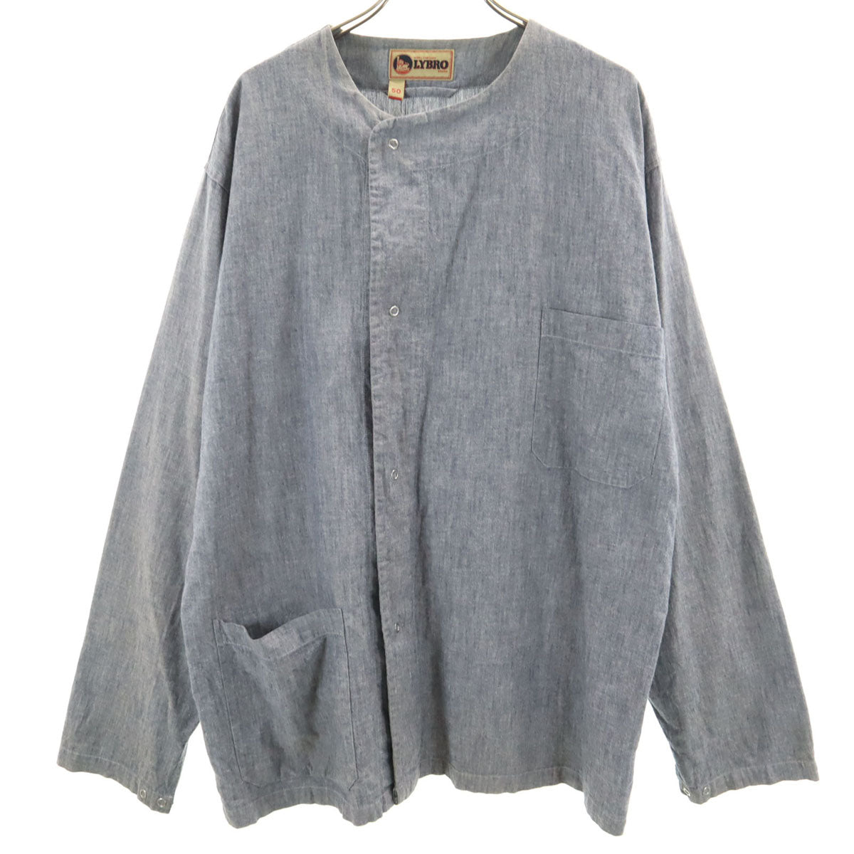 ナイジェルケーボン ライブロ ポルトガル製 長袖 ノーカラーシャツ 50 グレー メンズ