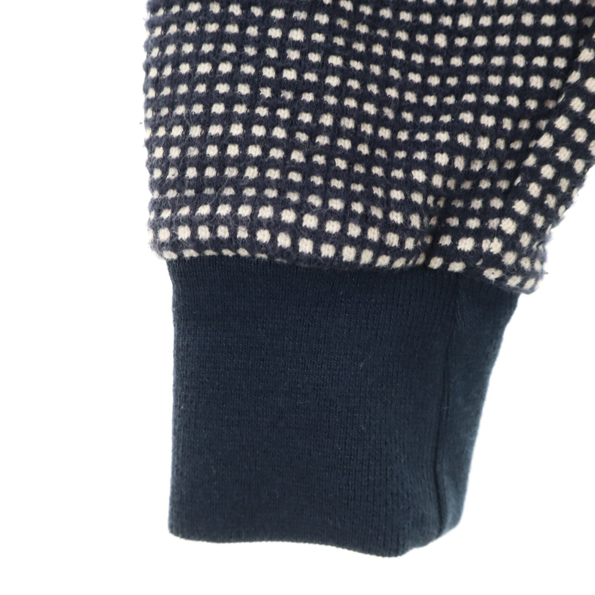MAISON KITSUNE メゾンキツネ ポルトガル製 長袖 ワッフル ニット XS ネイビー メンズ