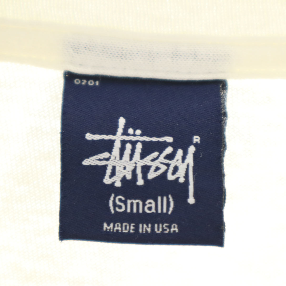 STUSSY ステューシー 90s 00s USA製 オールド 紺タグ 半袖 Tシャツ S アイボリー メンズ