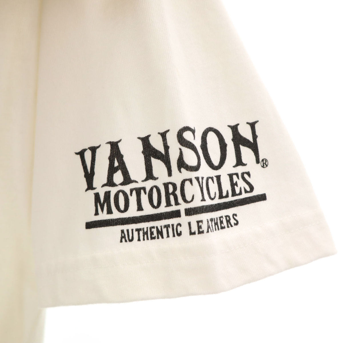 VANSON Cottons バンソンコットンズ バック スカル刺繍 半袖 ポロシャツ S ホワイト メンズ
