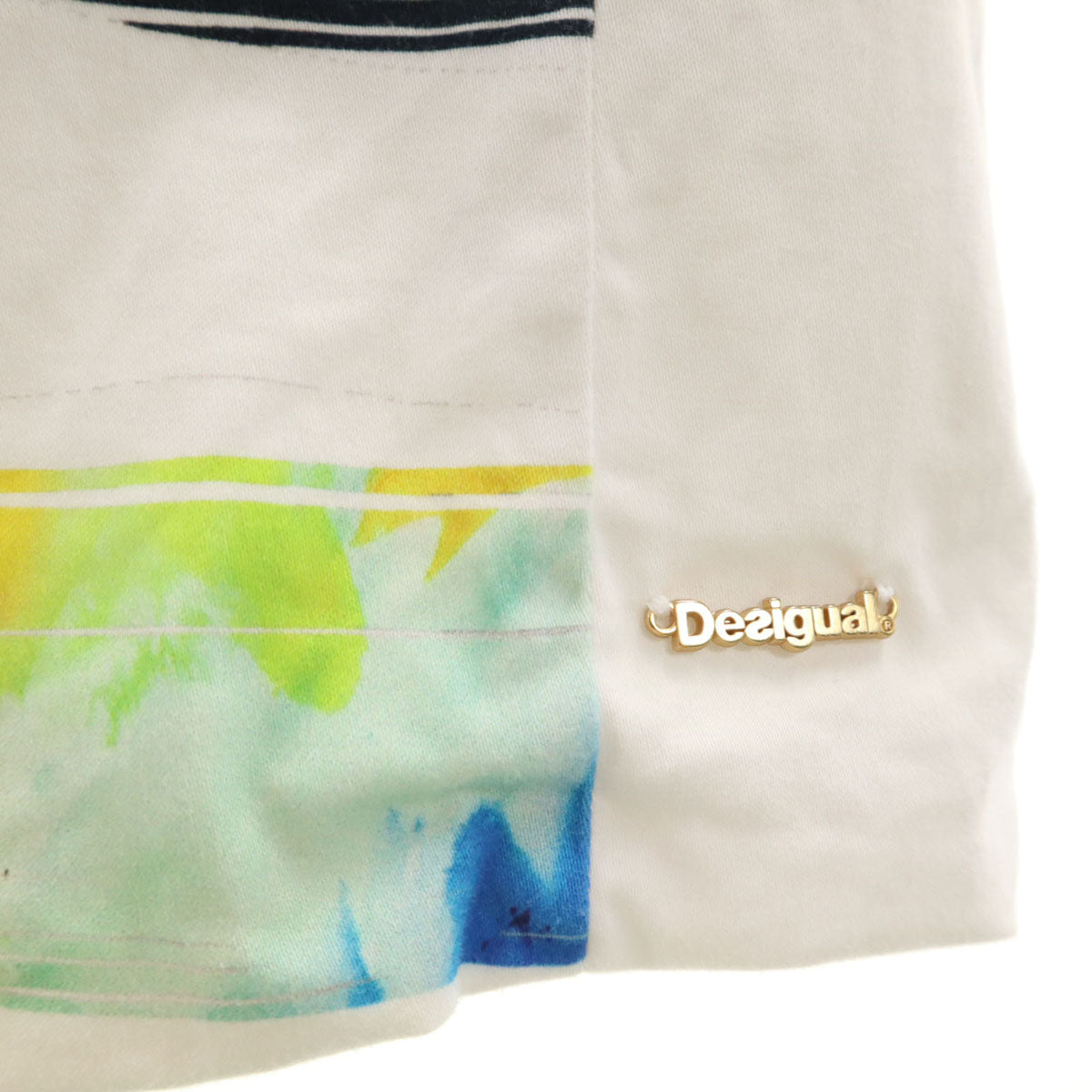 Desigual デシグアル 総柄 ノースリーブ ワンピース 42 ホワイト レディース