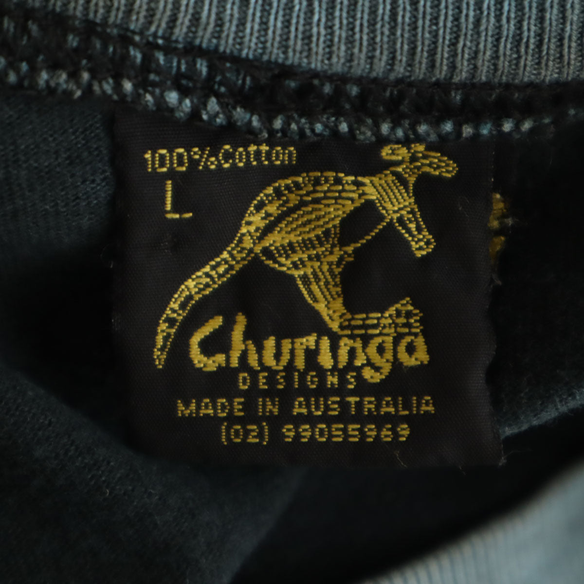 CHURINGA チュリンガ オーストラリア製 ドルフィン 半袖 Tシャツ L ブラック メンズ