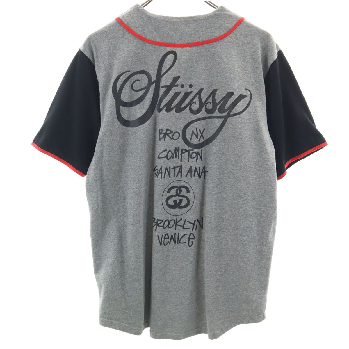 STUSSY ステューシー 半袖 ベースボール シャツ S グレー メンズ