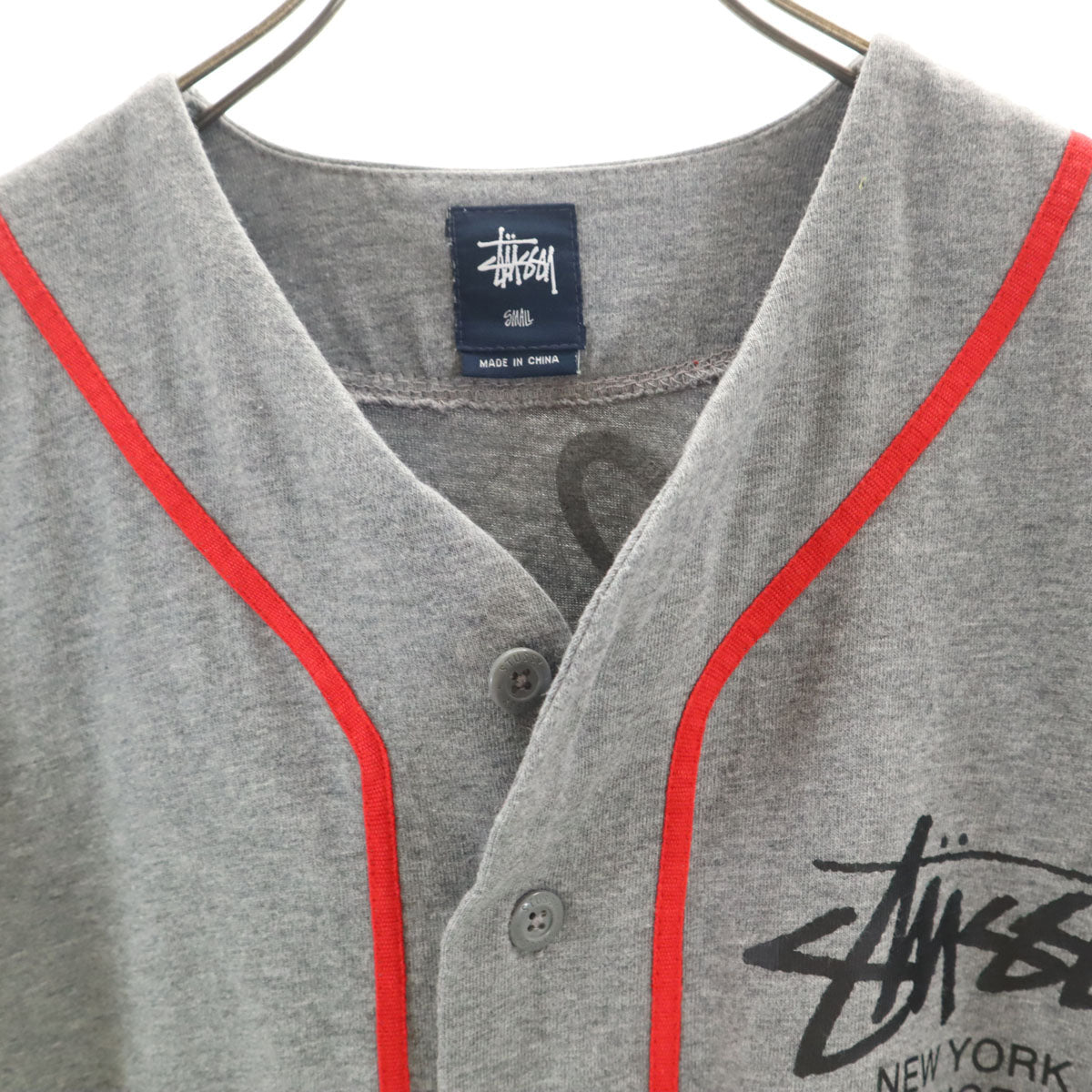 STUSSY ステューシー 半袖 ベースボール シャツ S グレー メンズ