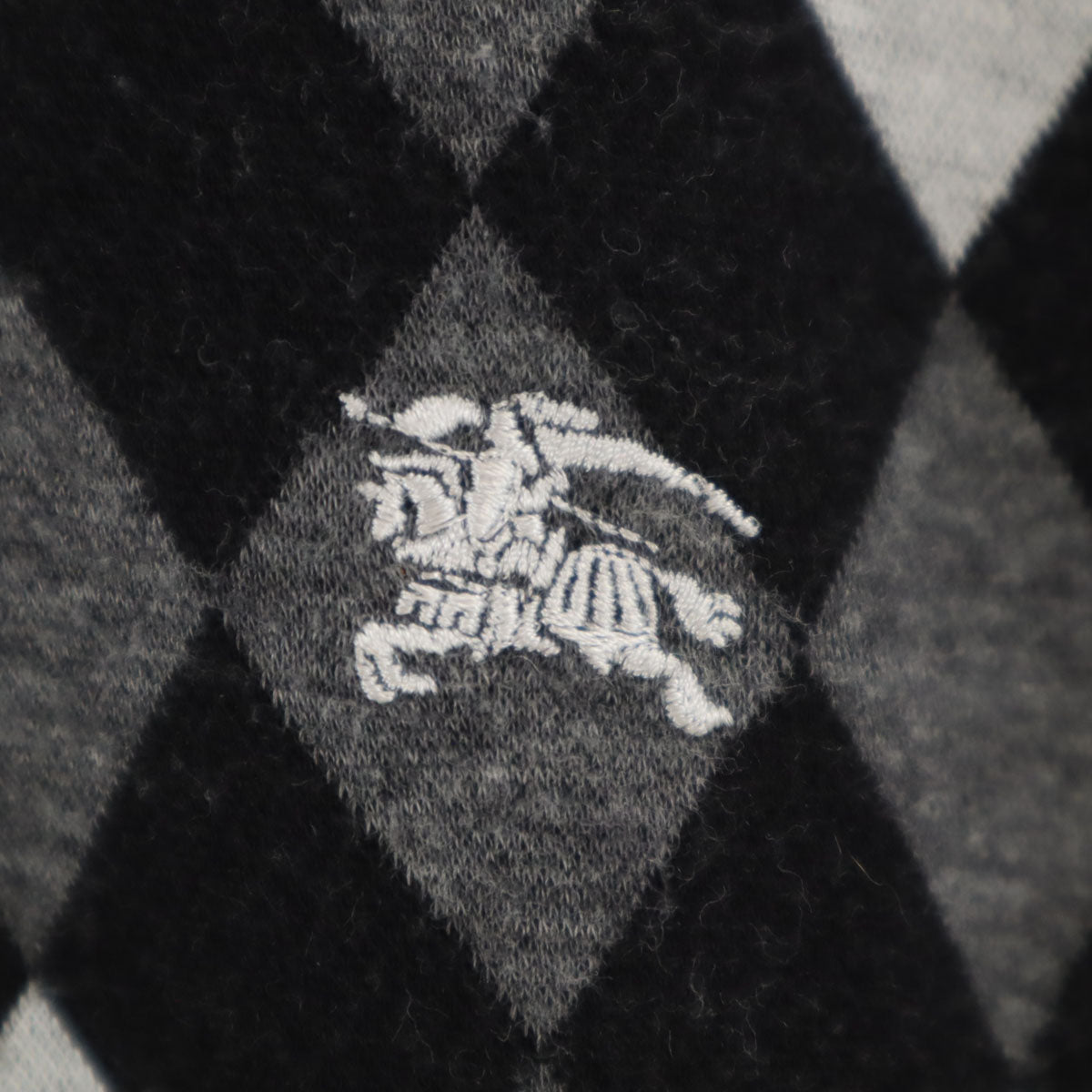 BURBERRY BLACK LABEL バーバリーブラックレーベル 日本製 アーガイル柄 半袖 ポロシャツ 2 ブラック 三陽商会 メンズ