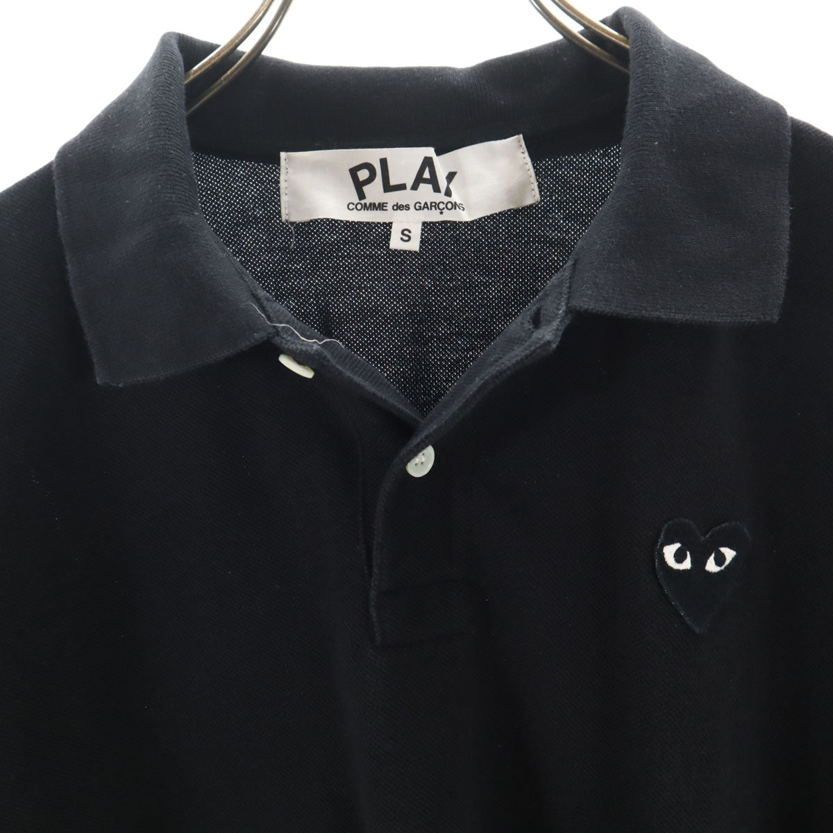 PLAY COMME des GARCONS プレイコムデギャルソン 2007年 日本製 半袖 ポロシャツ S ブラック メンズ