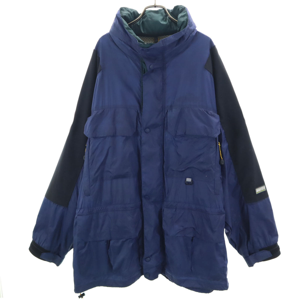 NAUTICA COMPETITION ノーティカ コンペティション 90s オールド ナイロンジャケット XL ブルー フード付き アウトドア メンズ