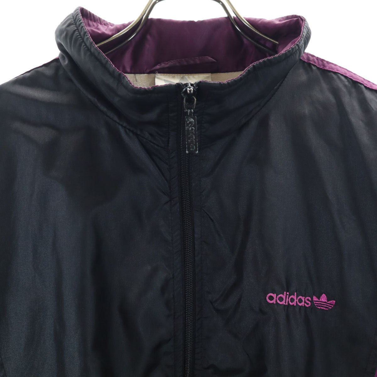 adidas アディダス 80s ヴィンテージ トレフォイルロゴ ナイロンジャケット M ブラック メンズ