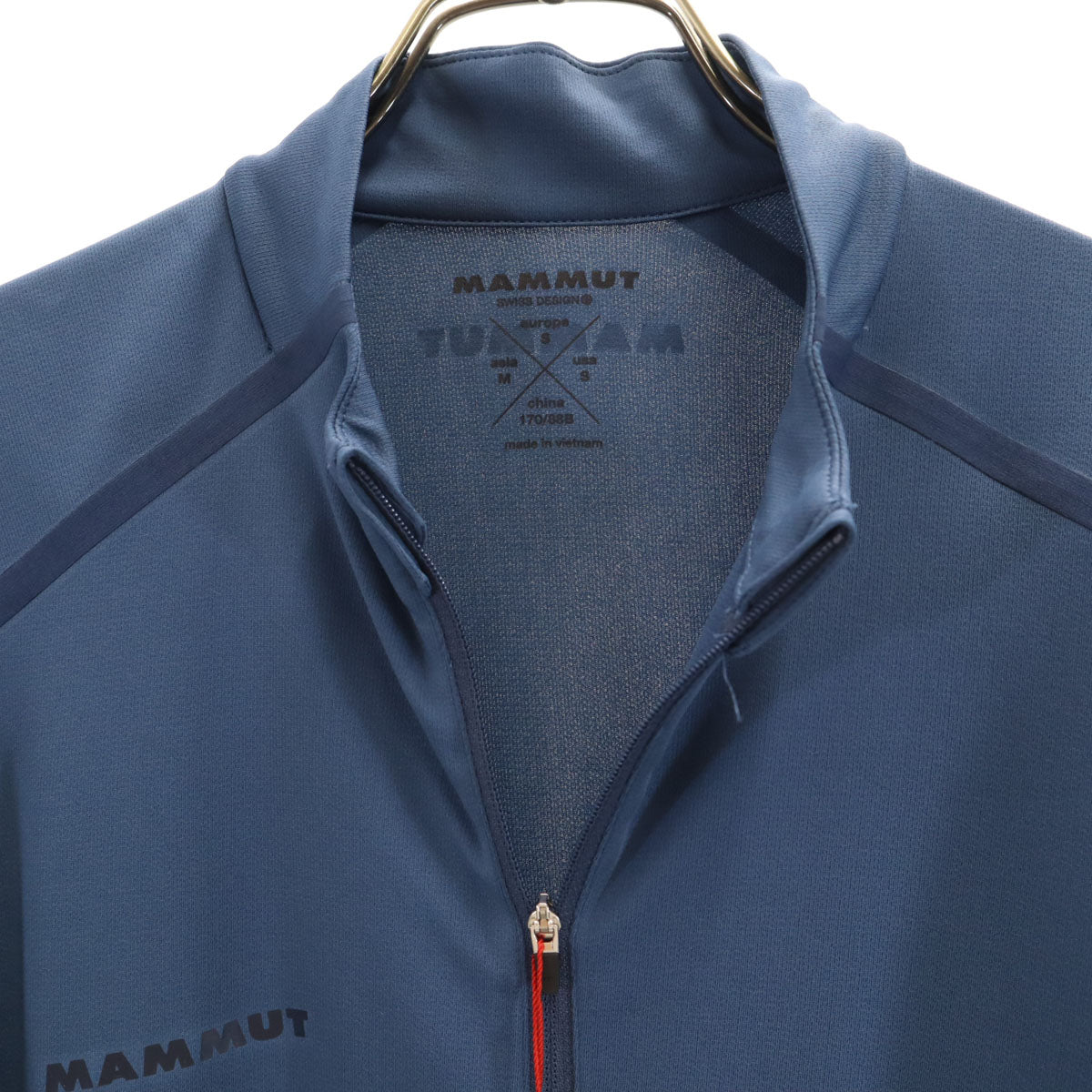 未使用 Mammut マムート 半袖 ハーフジップ Tシャツ S/M ネイビー アウトドア メンズ