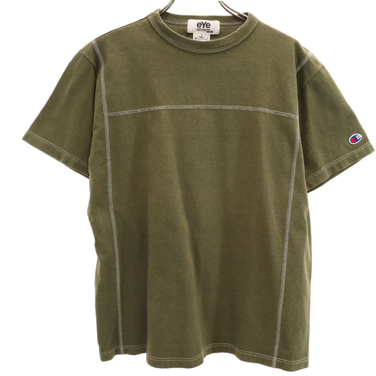 eYe COMME des GARCONS JUNYA WATANABE MAN アイコムデギャルソンジュンヤワタナベマン 2006年 Champion チャンピオン コラボ 日本製 半袖 Tシャツ S カーキ メンズ