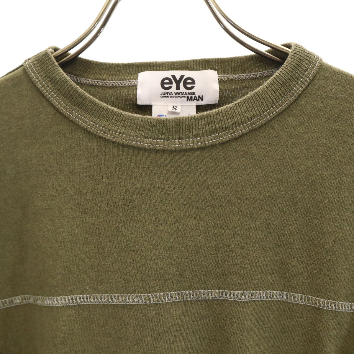 eYe COMME des GARCONS JUNYA WATANABE MAN アイコムデギャルソンジュンヤワタナベマン 2006年 Champion チャンピオン コラボ 日本製 半袖 Tシャツ S カーキ メンズ