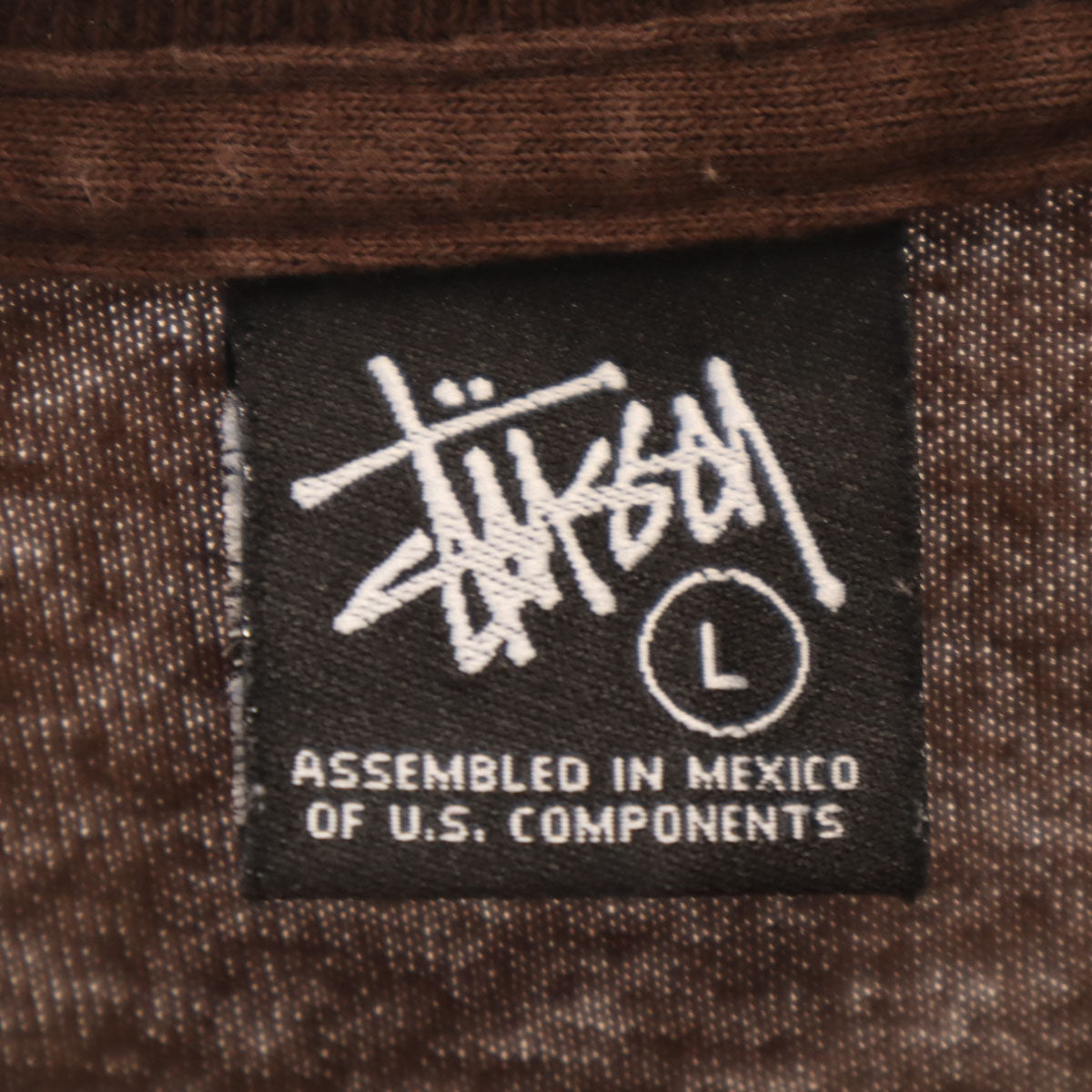 STUSSY ステューシー バックロゴ 半袖 Tシャツ L ブラウン メンズ