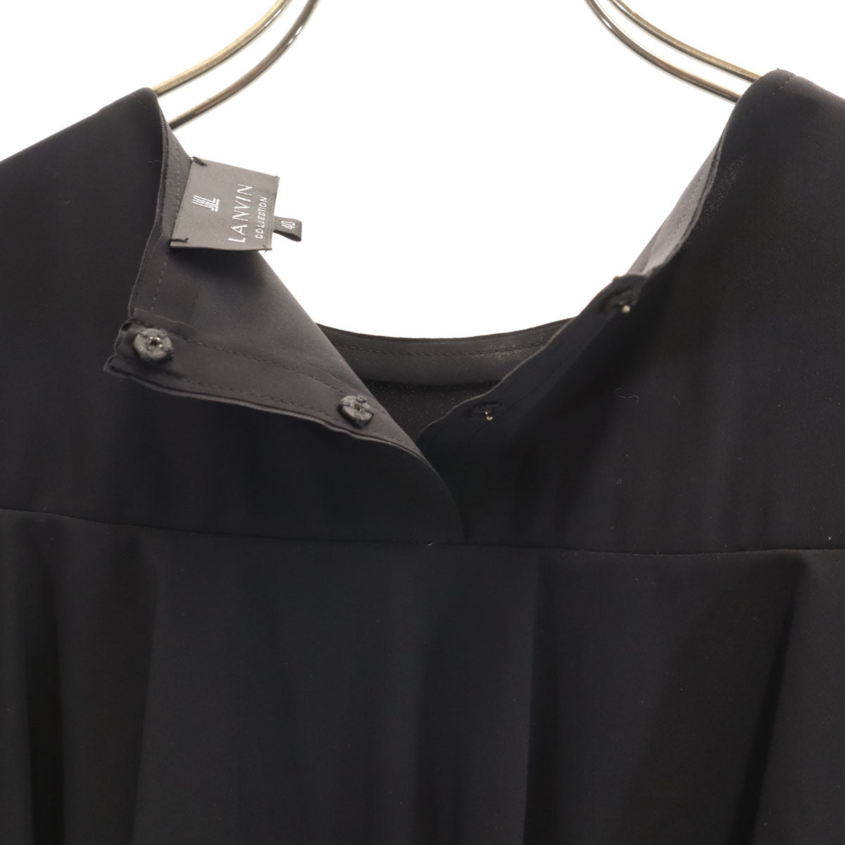 LANVIN LA COLLECTION ランバンコレクション 日本製 フレンチスリーブ カットソー 40 ブラック レディース