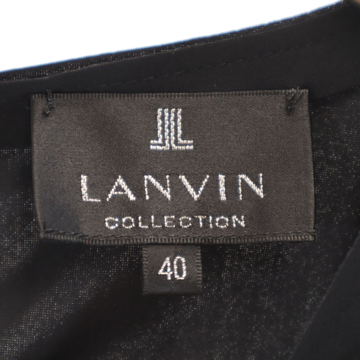 LANVIN LA COLLECTION ランバンコレクション 日本製 フレンチスリーブ カットソー 40 ブラック レディース