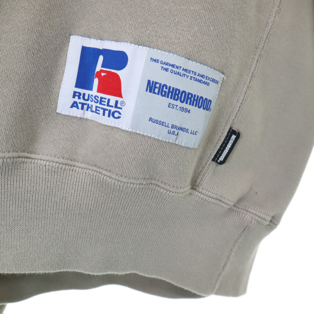 NEIGHBORHOOD ネイバーフッド リバースウィーブ仕様 長袖 トレーナー L ベージュ ×RUSSSELL ATHLETIC メンズ