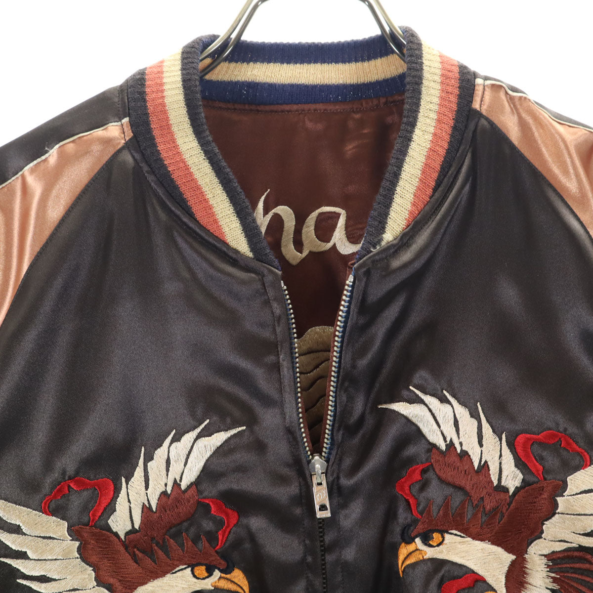 東洋エンタープライズ テーラー東洋 虎 鷲 舞子 日本地図 富士山 五重塔 リバーシブル スカジャン M ブラウン M18933 メンズ