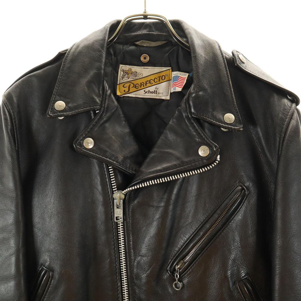 schott ショット 80s 90s オールド USA製 ダブルライダースジャケット 38 ブラック メンズ
